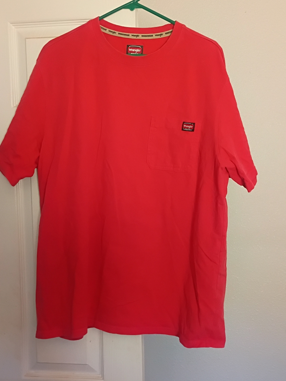 Wrangler Red Short Sleeve Pocket Tee - Classic Crew Neck